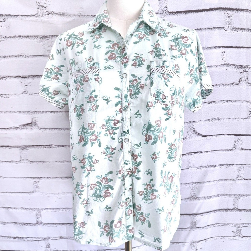 Woolrich Floral‎ Snap Button Shirt Cottagecore Western Cotton Womens Small